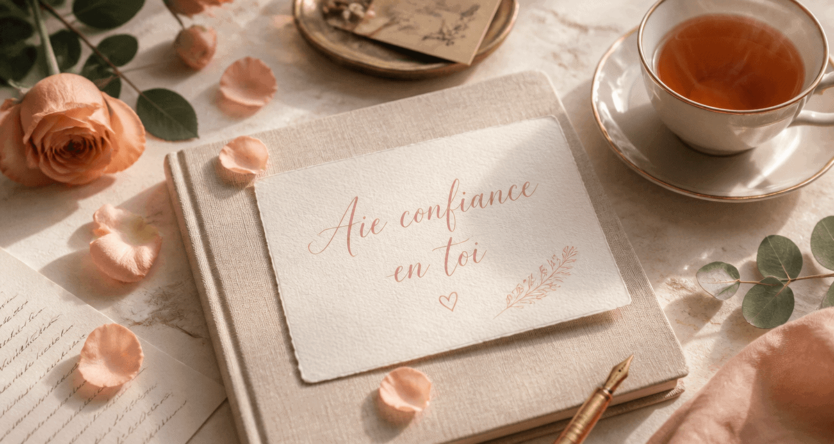 ai confiance en toi carte calligraphiée sur bureau