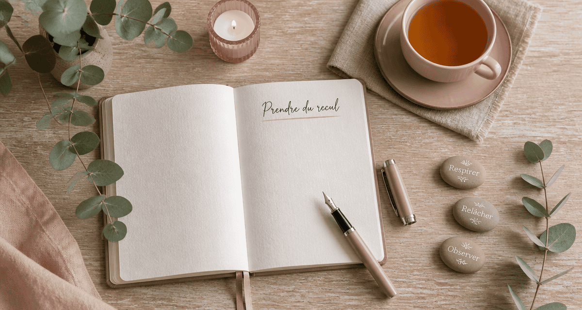 apprendre à relativiser, carnet et bureau zen