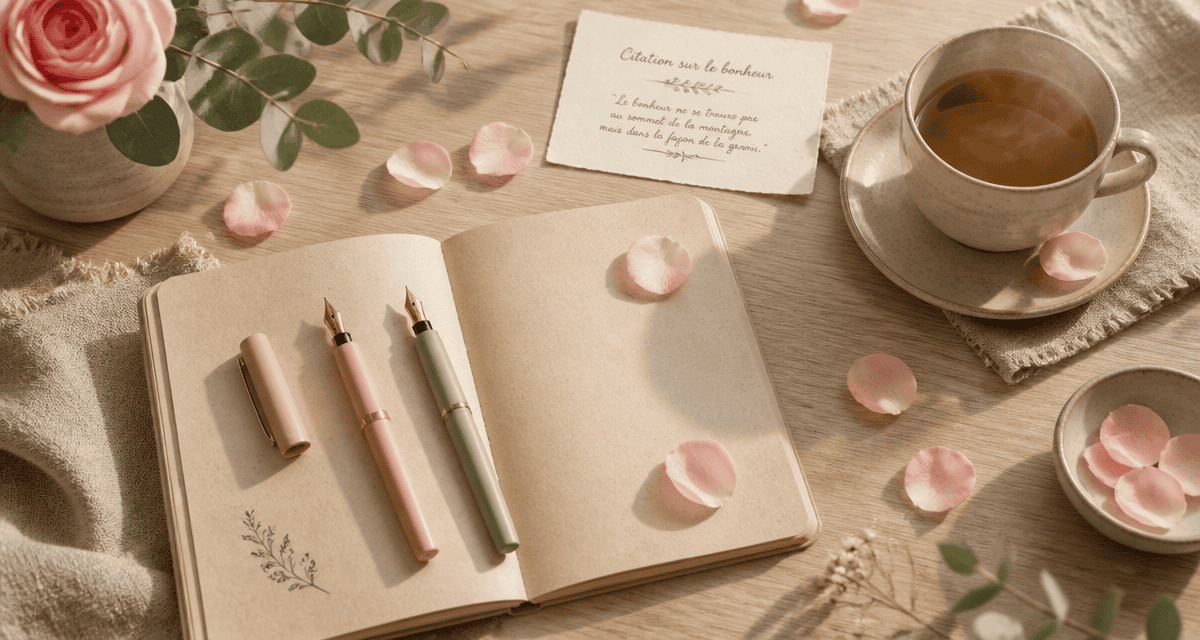 citation sur le bonheur sur bureau lumineux