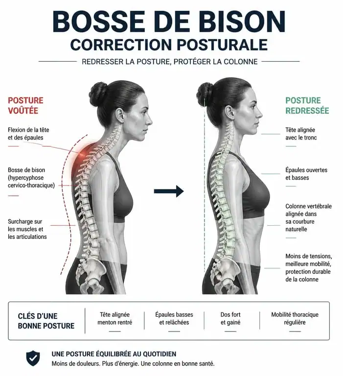 Schéma de correction posturale pour réduire la bosse de bison