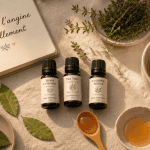 huile essentielle angine flacons miel tisane