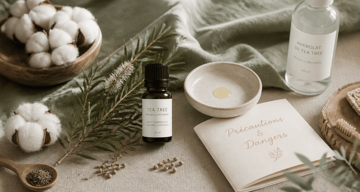 huile essentielle tea tree danger flacon et précautions