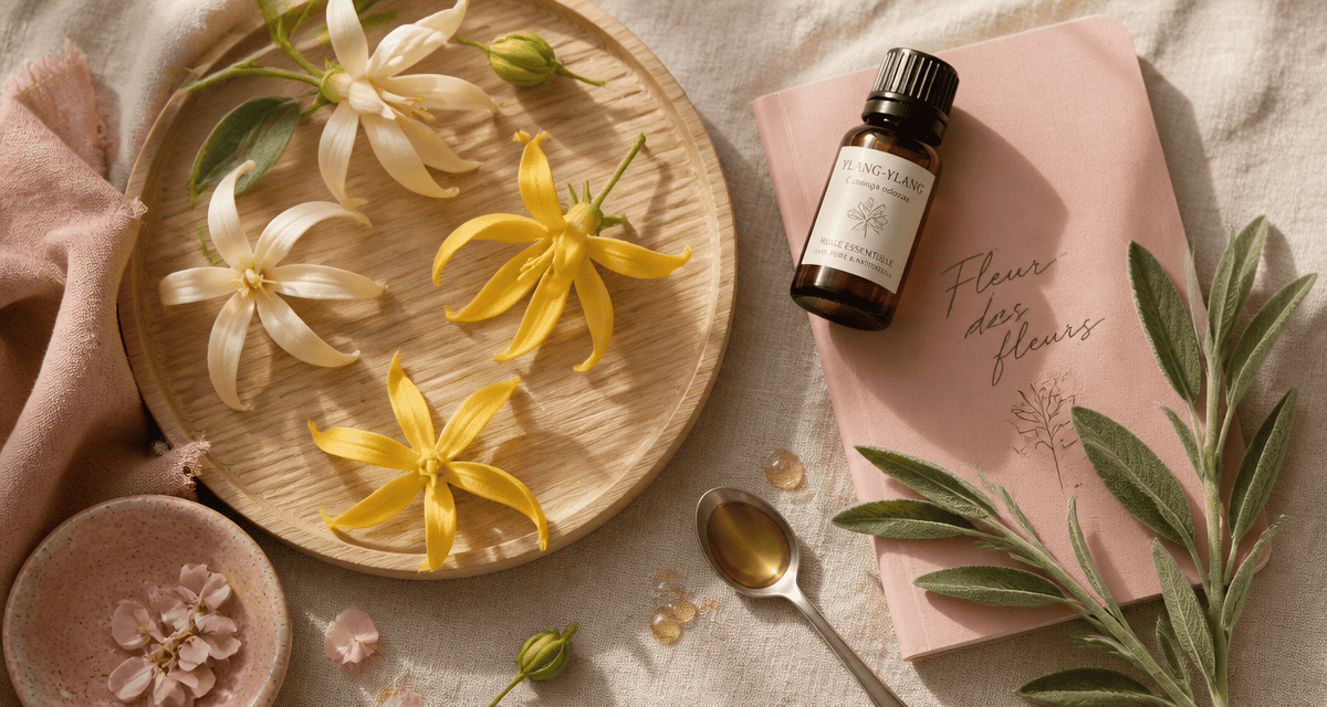 huile essentielle ylang ylang bienfaits plateau fleurs