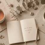 Le yin et le yang en amour, deux tasses de thé et carnet zen