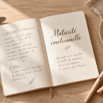 maturité émotionnelle carnet sur bureau