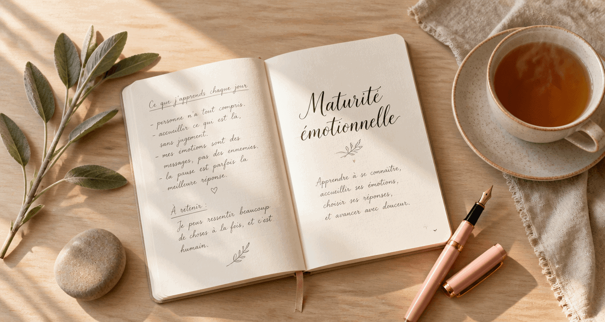 maturité émotionnelle carnet sur bureau