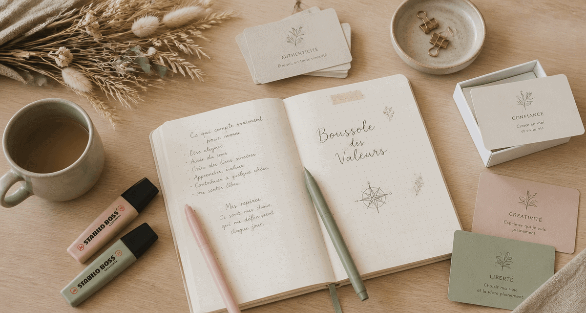 mes valeurs carnet bureau cartes valeurs