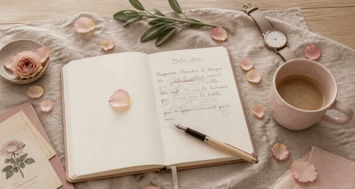 Prendre soins des autres carnet tasse rose