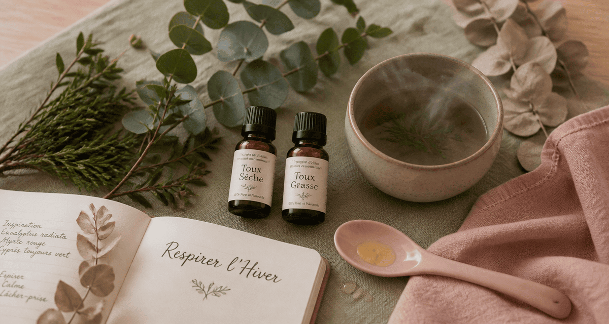 quel huile essentielle pour la toux flacons eucalyptus bol fumant