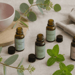 quelle huile essentielle pour déboucher le nez, flacons huiles essentielles et eucalyptus