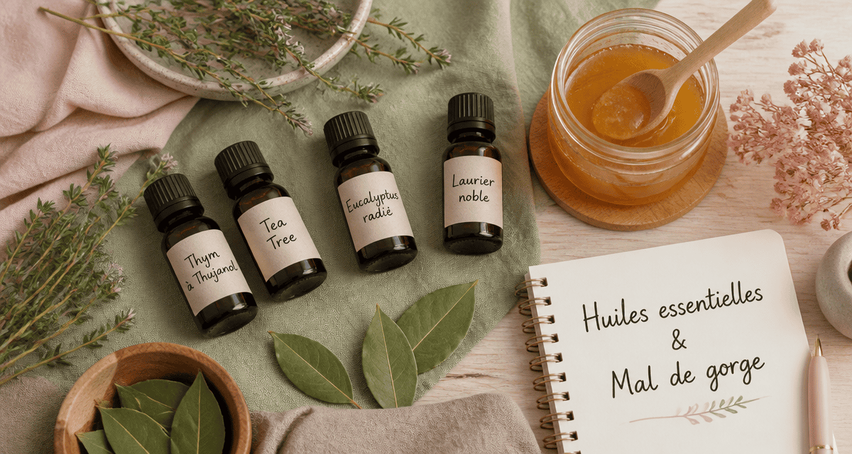 quelle huile essentielle pour le mal de gorge flacons huiles essentielles et miel