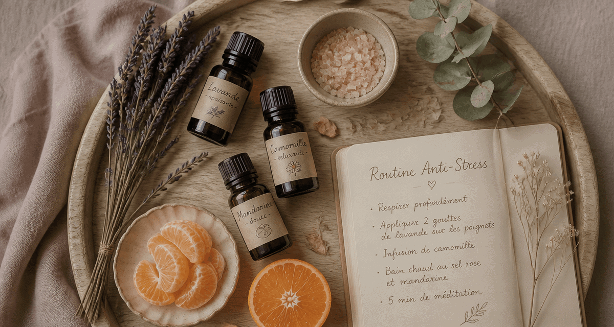 quelle huile essentielle pour le stress et l'anxiété plateau huiles essentielles lavande mandarine