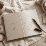 retraite spirituelle femme seule carnet et objets