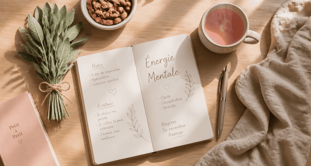 retrouver de l energie mentale carnet tasse noix