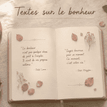 textes sur le bonheur carnet tasse fleurs