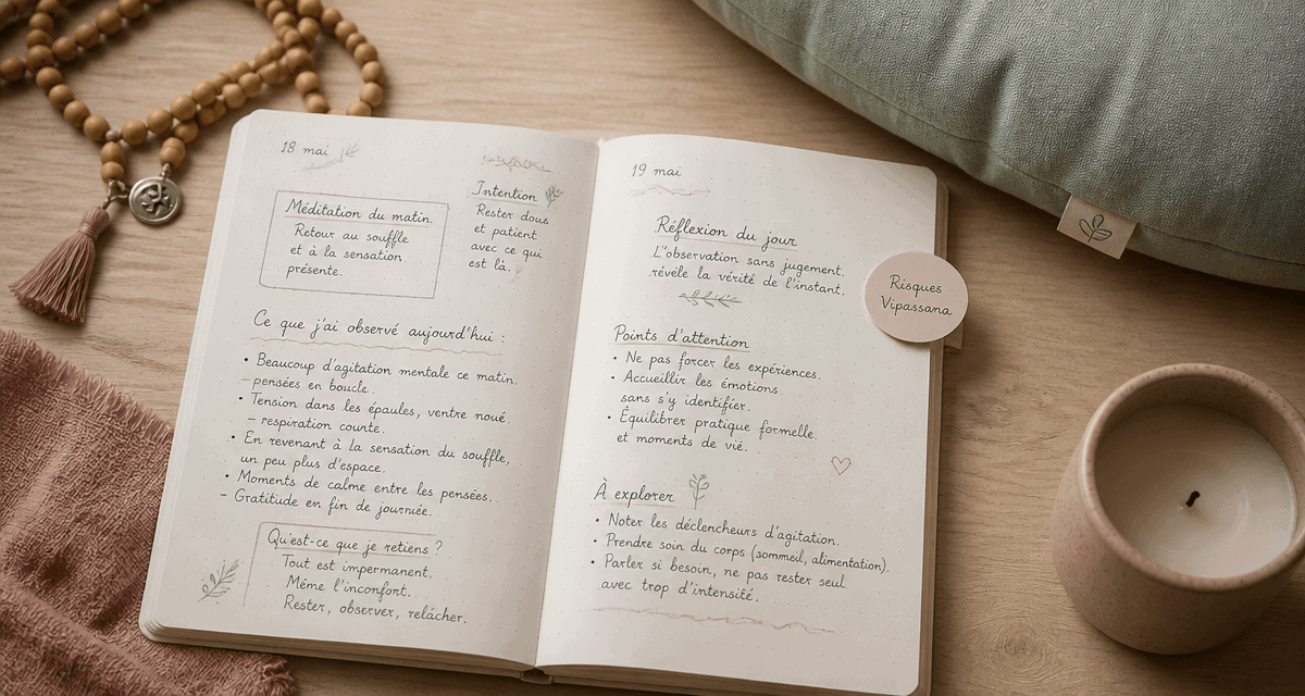 vipassana danger carnet méditation risques