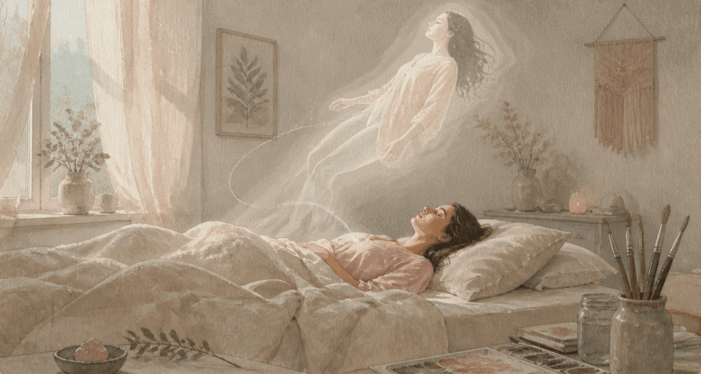 Voyage astral femme décorporation lit