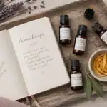 aromathérapie définition plateau huiles essentielles flat lay