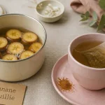 Banane bouillie bienfaits : tasse infusion et banane bouillie