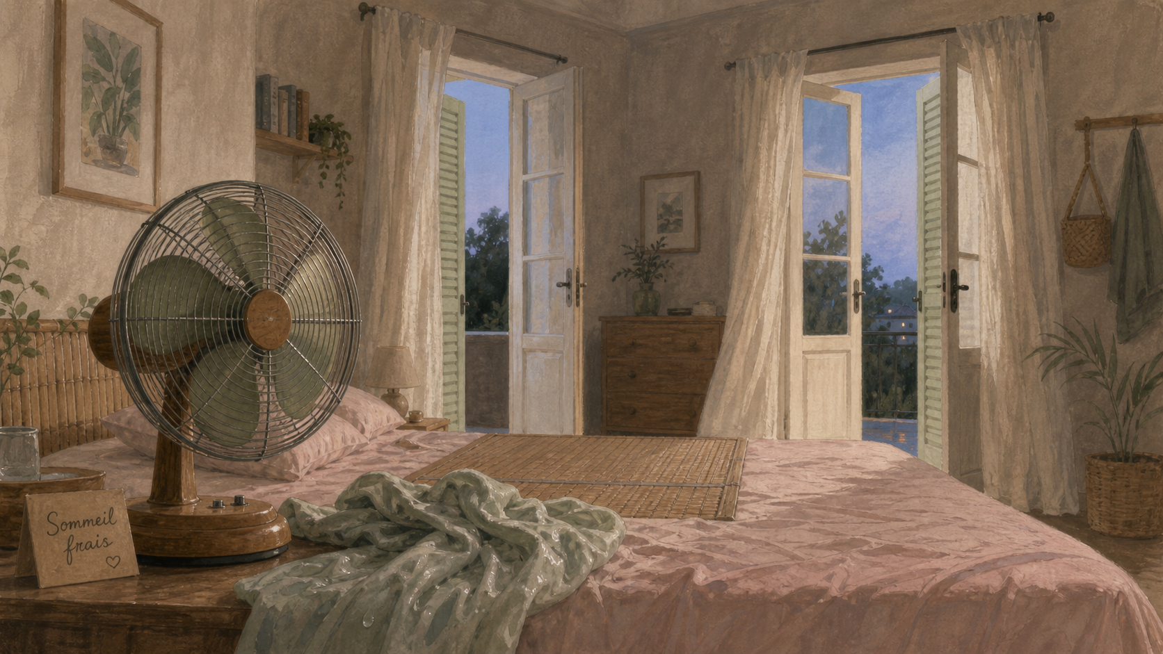 Comment se rafraîchir la nuit : chambre à 18°C, sans climatisation, ventilation croisée