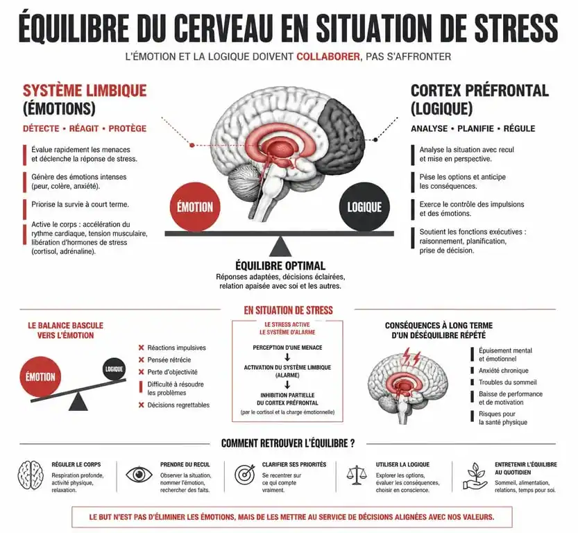 Schéma explicatif du mécanisme de prise de recul et de la gestion du stress