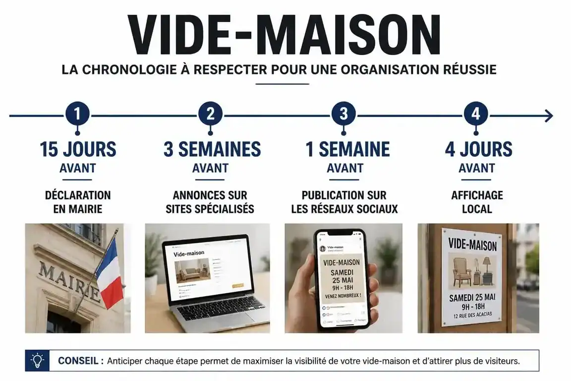 Chronologie pour organiser un vide maison 94 avec succès