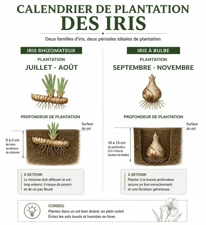 Calendrier et conseils pour la plantation des iris au jardin