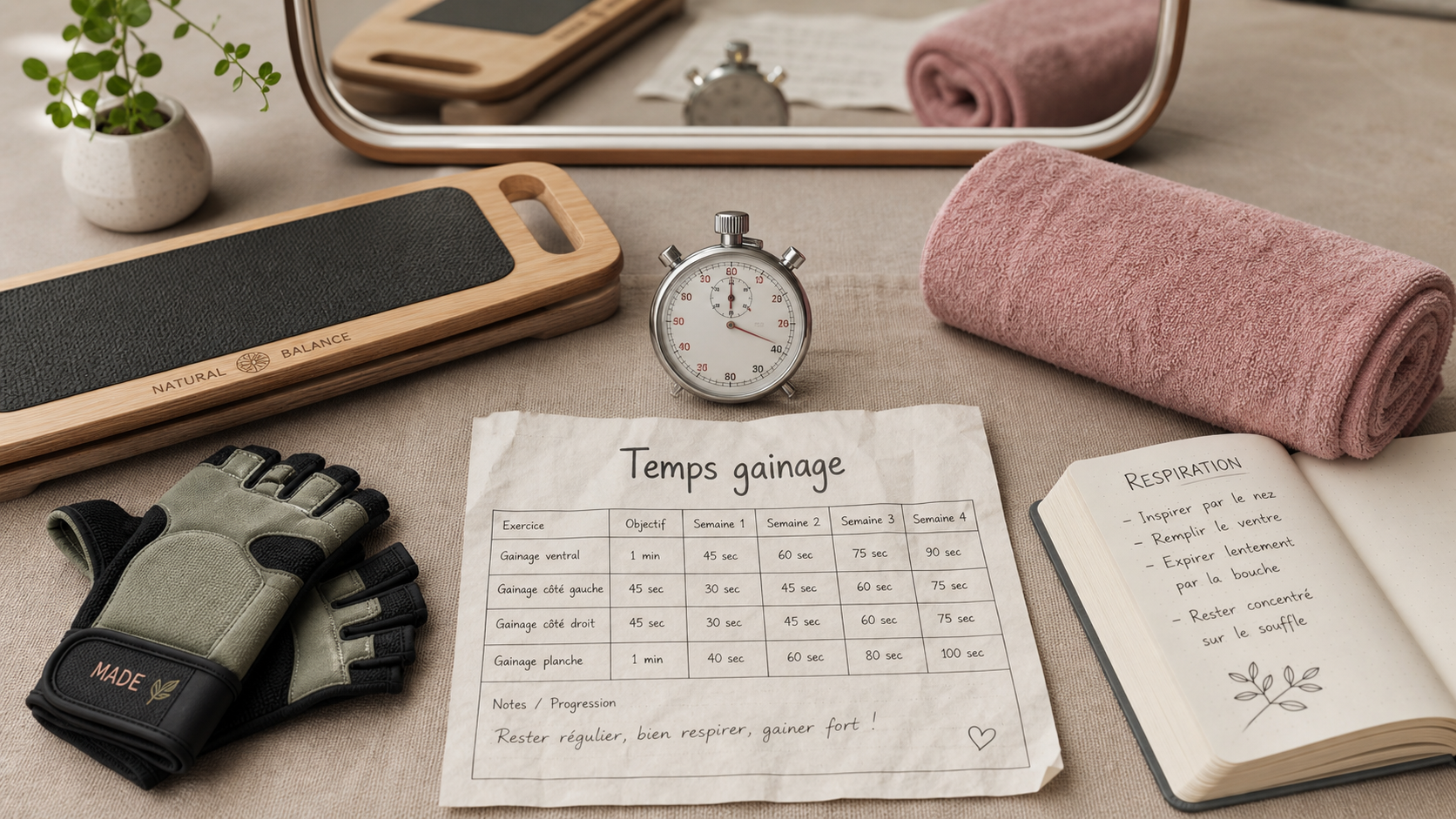 Gainage combien de temps : 2 minutes pour la sangle abdominale