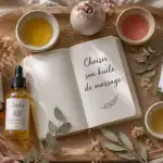 Meilleure huile de massage plateau huiles végétales et carnet