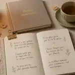 bureau avec phrases motivantes travail manuscrites