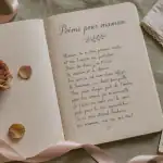 poeme deces maman carnet rose photo
