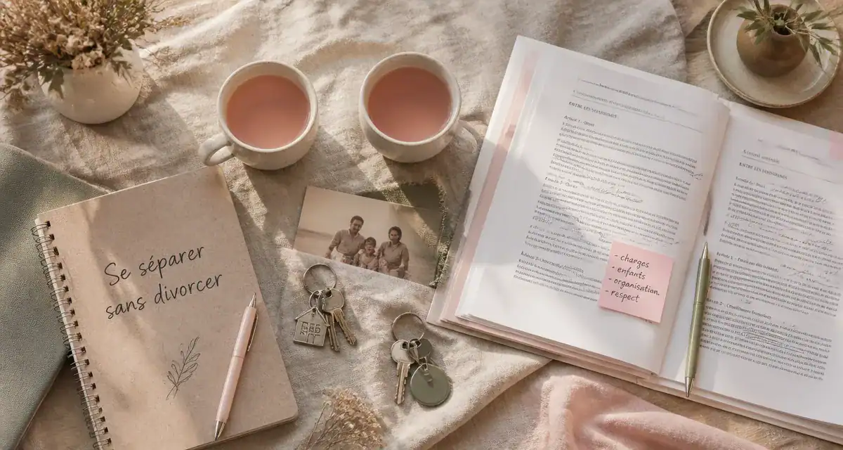 se séparer sans divorcer, objets séparés sur table