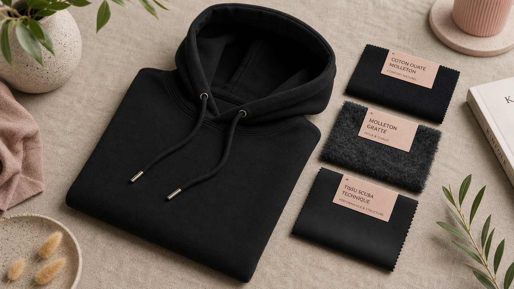 Sweat a capuche noir homme : 3 coupes urbaines matures, vue à plat