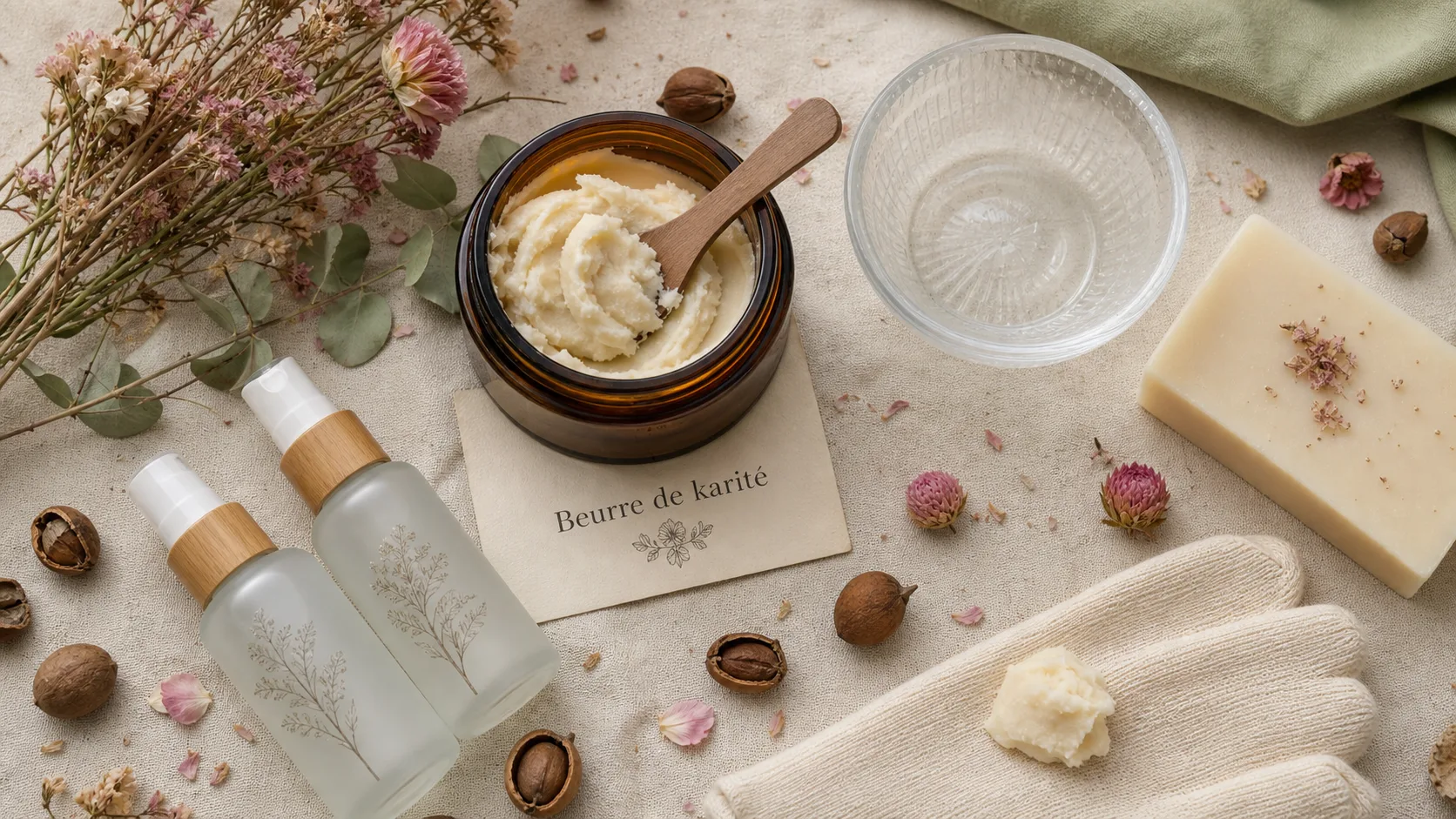 Beurre de karité utilisation sur peau et cheveux, soin lèvres