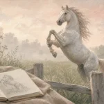 Cheval animal totem : liberté et endurance, peinture gouache