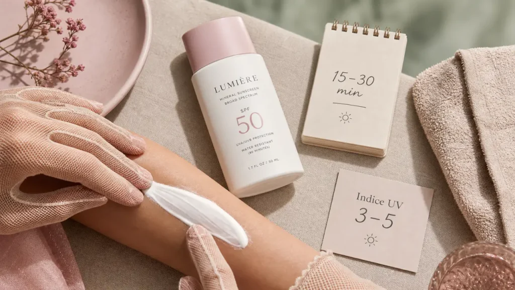 Combien de temps pour bronzer avec indice 50 selon phototype et indice UV