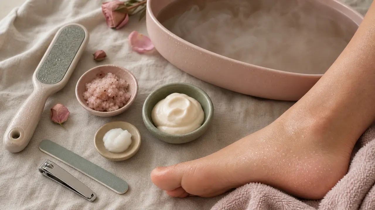 Comment avoir de beaux pieds : bain tiède 37°C, gommage léger, hydratation pour pieds doux et nets