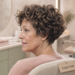 Coupe cheveux frisés courts femme 60 ans : volume sans effet pyramide