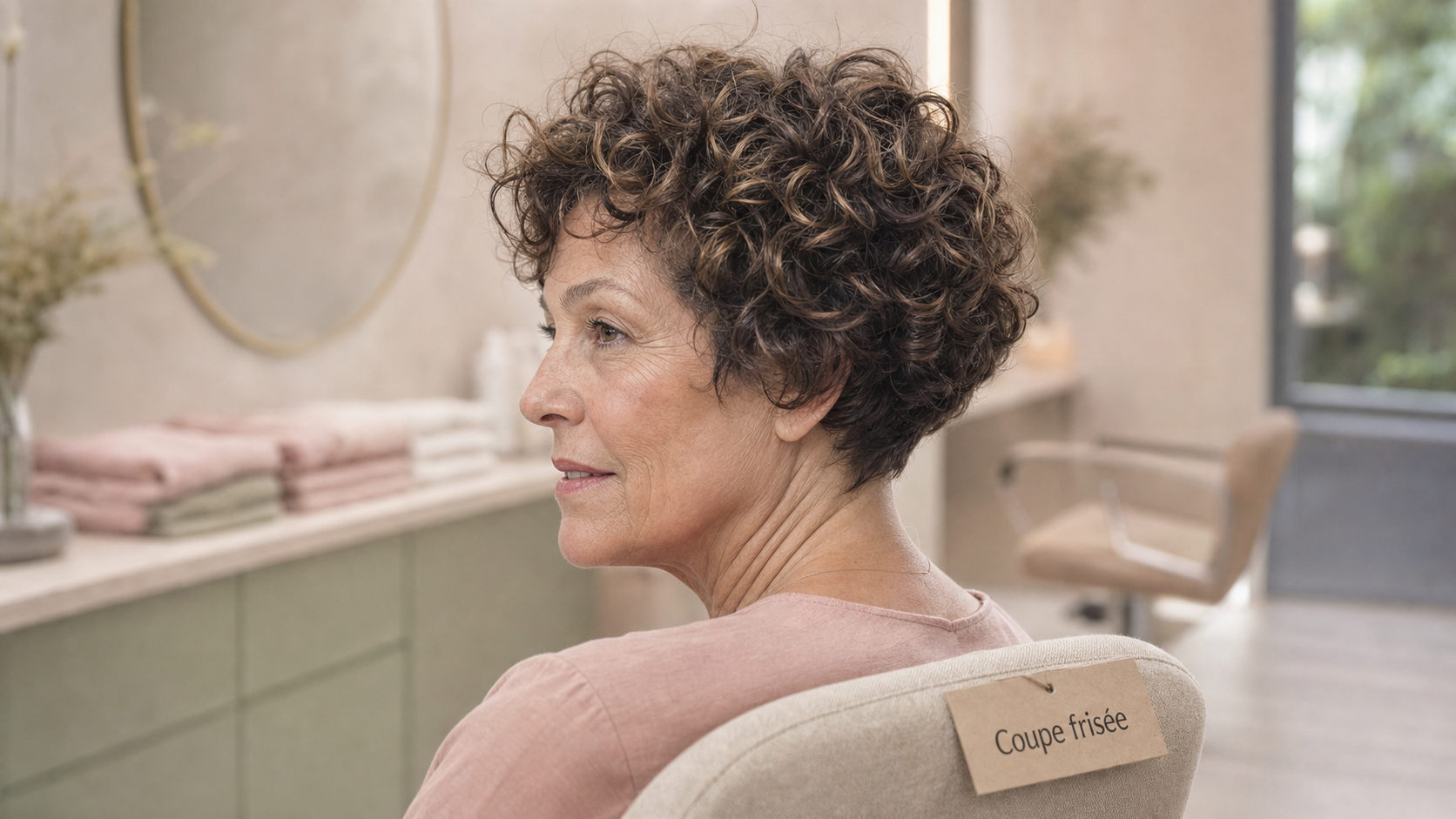 Coupe cheveux frisés courts femme 60 ans : volume sans effet pyramide