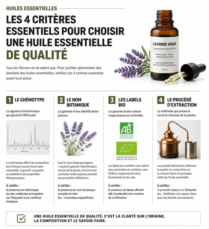 Critères de sélection pour choisir une marque d'huiles essentielles de qualité