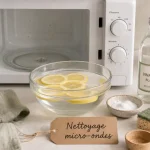 Nettoyage micro onde : vapeur avec citron et vinaigre dans le micro-ondes