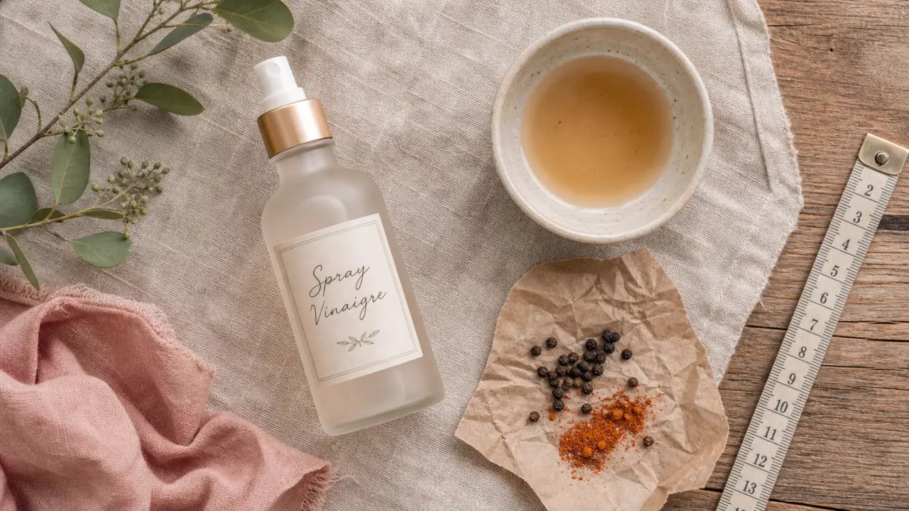 Recette de grand mere pour faire fuir les pigeons : flacon spray vinaigre et épices