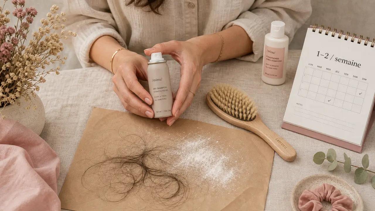 Shampoing sec : combien de fois par semaine (1 à 2)