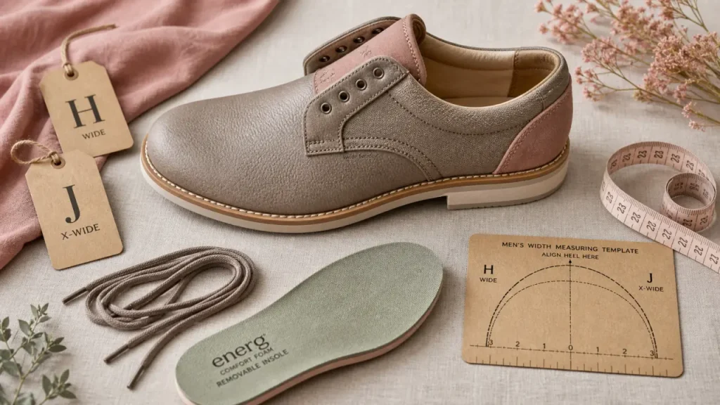 Chaussure pied large homme : H, J, K ou M, quelle largeur choisir pour le confort, le maintien et la stabilité ?