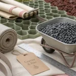 Déco gravier : zone jardin prête, feutre géotextile et gravier concassé