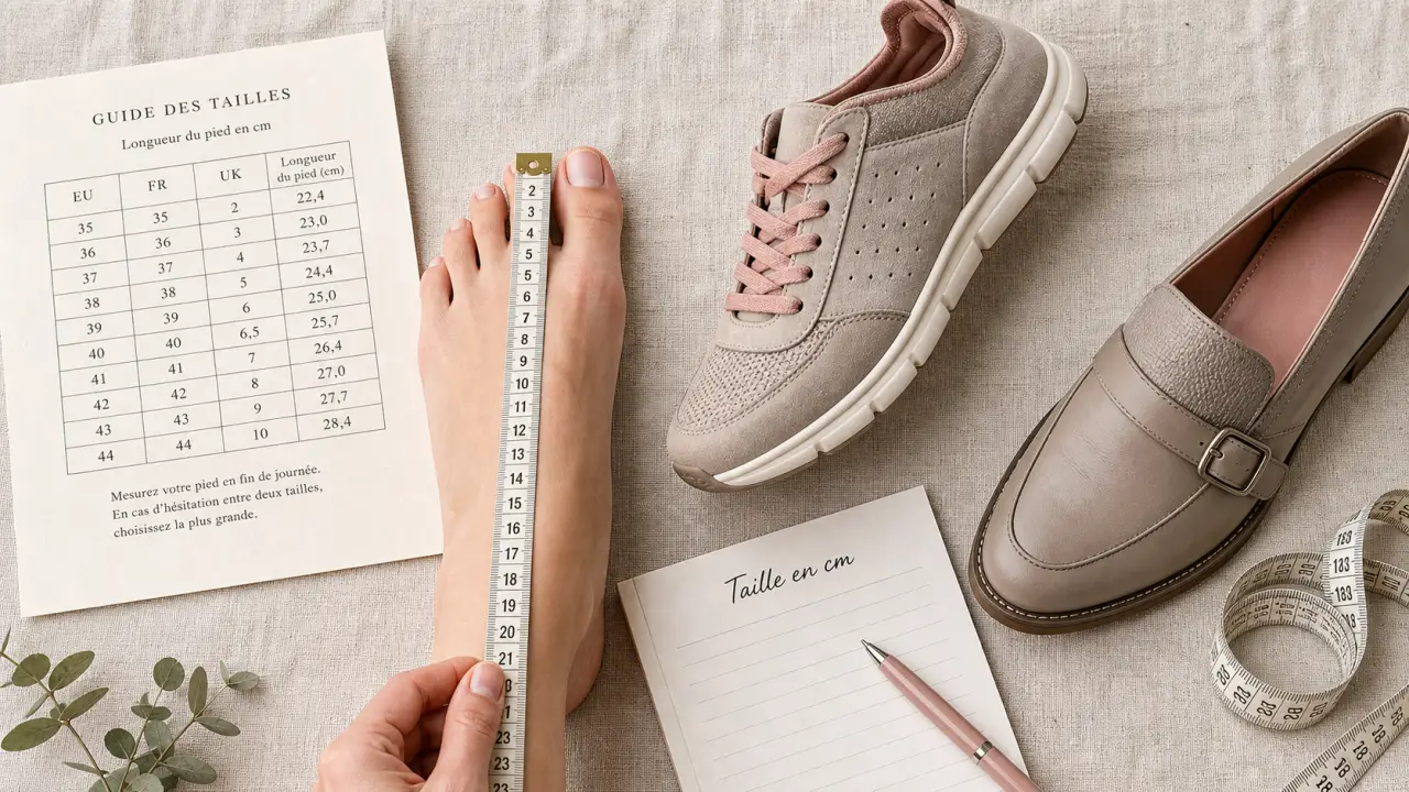 Geox taille grand ou petit : mètre ruban sur pointures en cm pour sneakers et chaussures de ville