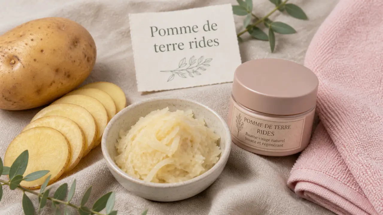 Pomme de terre visage rides : pulpe et baume cosmétique