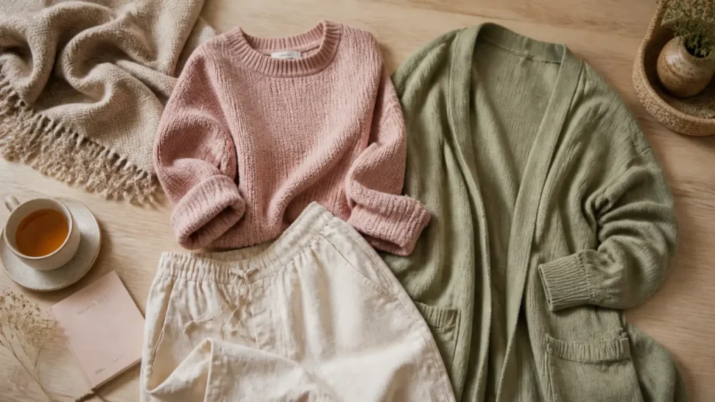 Tenue cocooning femme : les pièces, matières et coupes pour rester au chaud avec allure