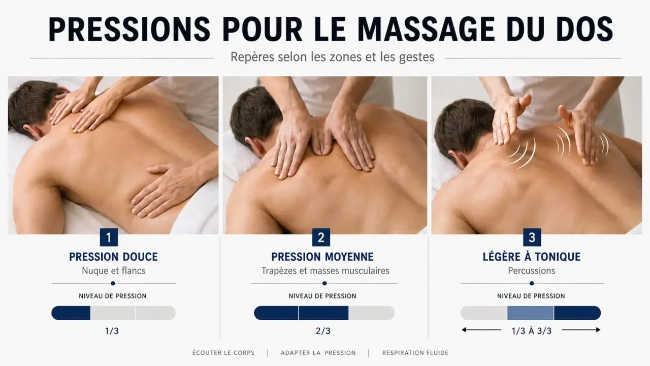 Massage du dos : pressions adaptées selon la zone et la technique