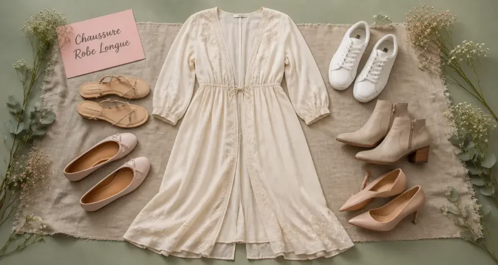 Quelle chaussure avec une robe longue ? L’ourlet, le confort et le style font la différence